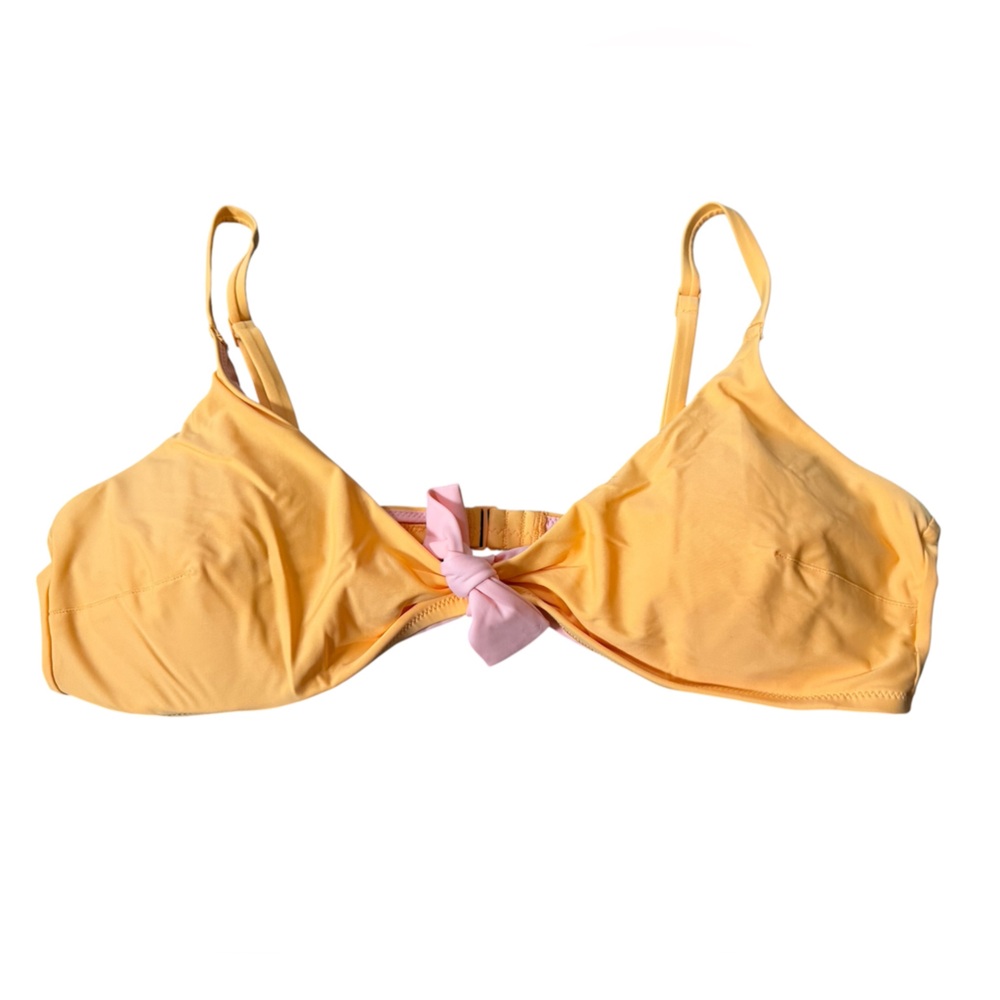 Aerie scoop tie front peachy‎ orange and Pink bikini swim suit top XXL NWT